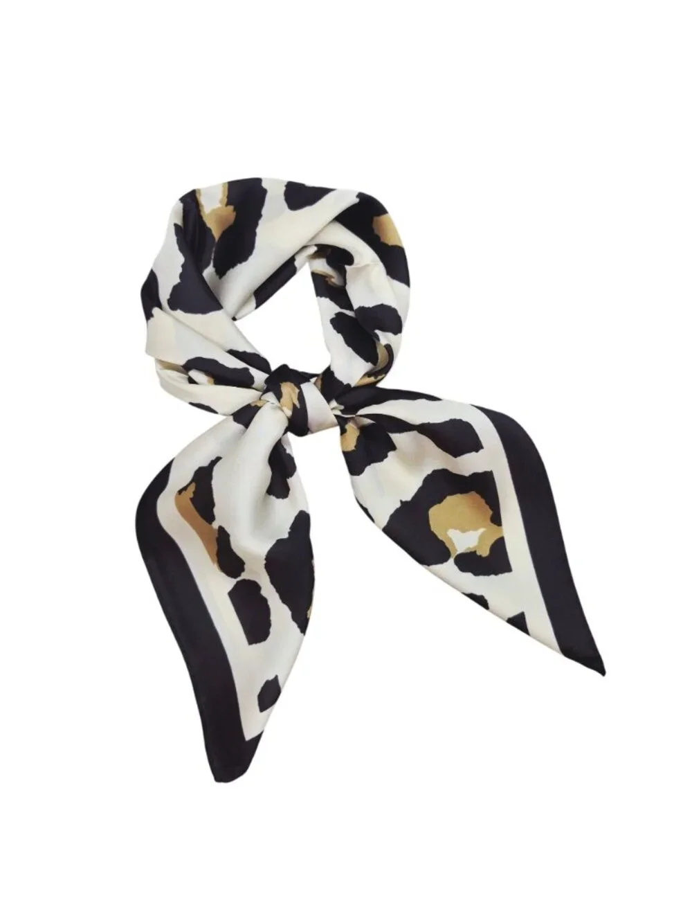 ✨Elegant Bandana Square Scarf Silky Satin Animal Print Leopard Hair Neck Scarfs